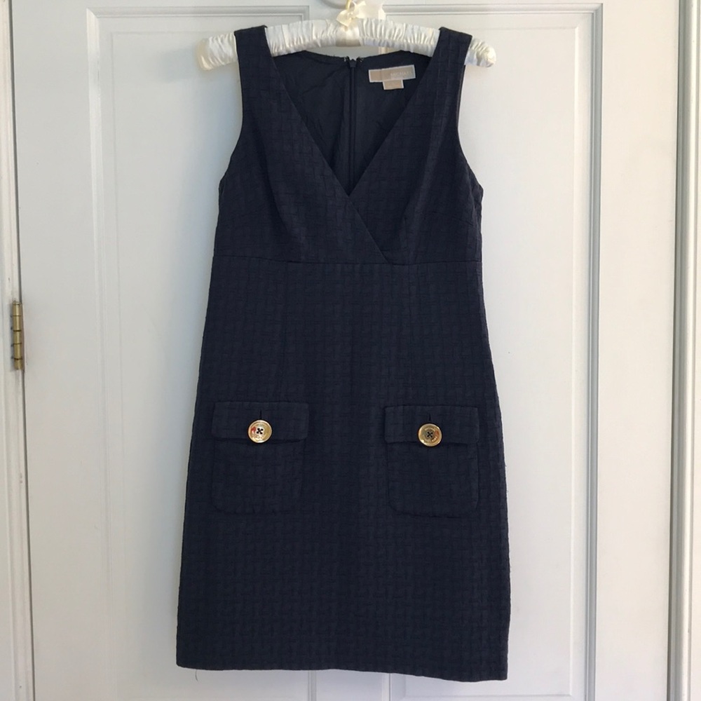 Dress- navy blue with gold buttons